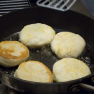 Frying English Muffins.