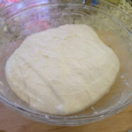 Dough 2 1/2 hours after mixing and folding multiple times
