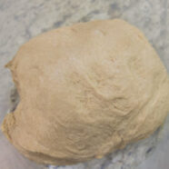 Heavy, dense dough 40 minutes later after stretch and folds.