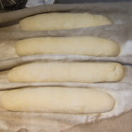 Proofed baguettes.