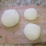 Divided dough.